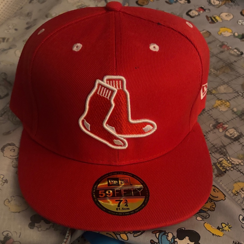 New Era Red 59FIFTY Boston Red Socks throwback Baseball Cap 7 3/4” New
